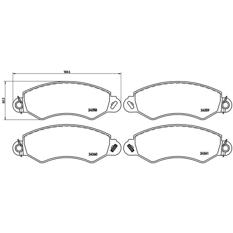 Brembo 4 x Front Brake Pad Set fits Ldv Maxus 2005-2009 2.5