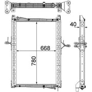 Mahle Engine Radiator fits Man Tgm I 2005-2022 13.240 13.250 13.280 13.290