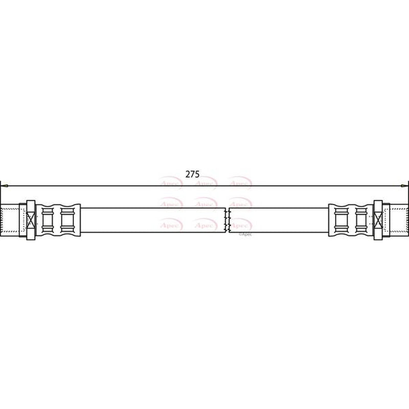 Apec Brake Hydraulic Hose Line Rear fits VW Transporter 2003-2015 1.9 2.0 2.5