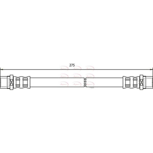 Apec Brake Hydraulic Hose Line Rear fits VW Transporter 2003-2015 1.9 2.0 2.5