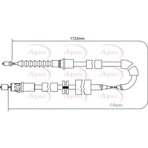 Apec Handbrake Cable Right Rear CAB1164