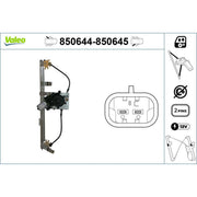 Valeo Electric Window Regulator Lifter Left Rear 850644