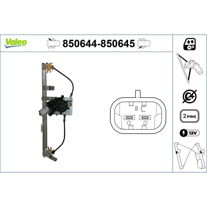 Valeo Electric Window Regulator Lifter Left Rear 850644