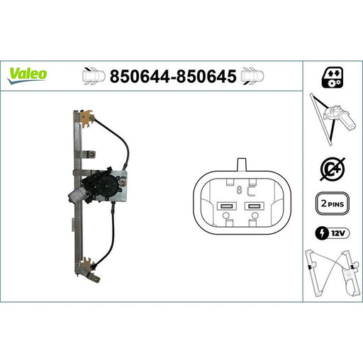 Valeo Electric Window Regulator Lifter Left Rear 850644