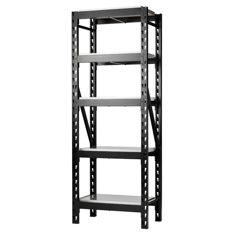 BUNKER® 22 Piece Modular 5 Tier Racking with Stainless Steel shelving 750-1500mm - image 1