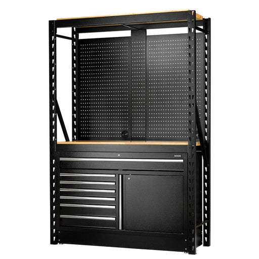 BUNKER 14 Piece Modular Storage Combo 2 Tier Racking with Hardwood Shelving