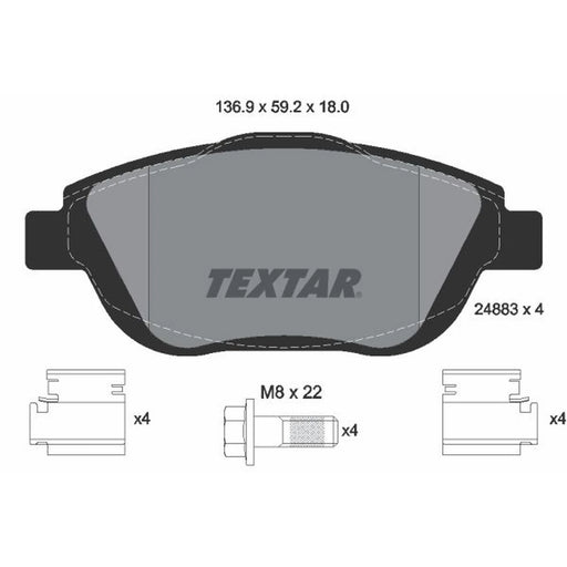 Textar Front Brake Pad Set 2488301