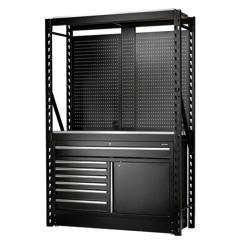 BUNKER 14 Piece Modular Storage Combo 2 Tier Racking with Stainless Steel