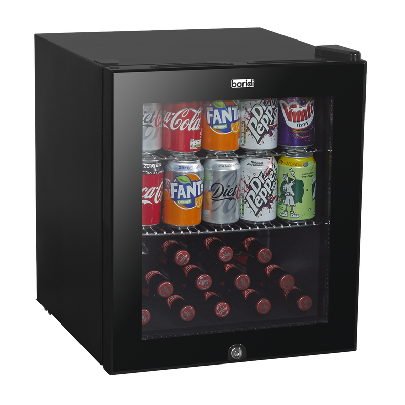 Baridi 50L Table Top Beer & Drinks Mini Fridge 3-10C Light Black & Glass Baridi  - Dynamic Drive