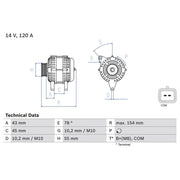 Bosch Car Alternator 12V 0 986 083 840
