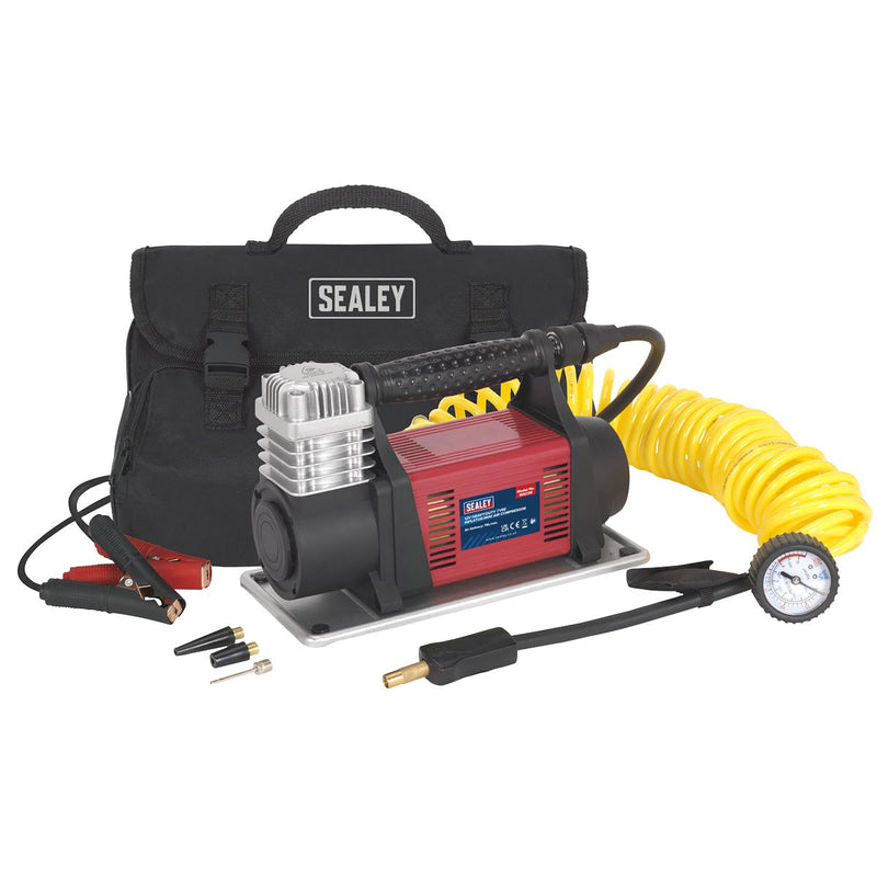 Sealey Tyre Inflator/Mini Air Compressor 12V Heavy-Duty MAC06 Sealey - Dynamic Drive