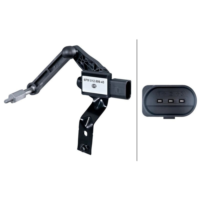 Hella Headlight Levelling Sensor Left Rear Connectors V 6PM 012 699-431