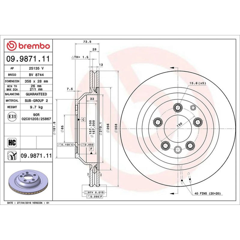 Brembo Rear Brake Discs & Pads fits VW Touareg 2002-2010 3.0 3.6 4.2 5.0 6.0