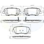 Comline 4 x Rear Brake Pad Set fits Hyundai Centennial 2009-2016 3.8 4.6 5.0