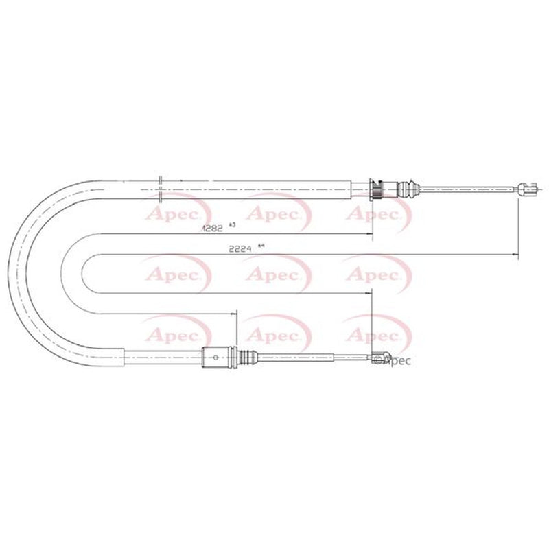 Apec Handbrake Cable Left Rear fits Renault Laguna 2008-2015 2.0 3.5