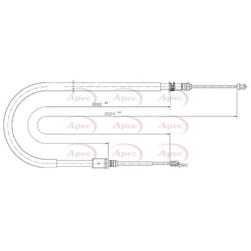 Apec Handbrake Cable Right Rear CAB1565