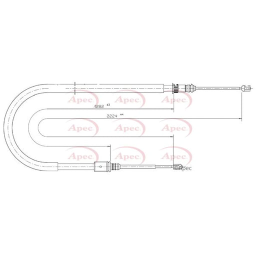 Apec Handbrake Cable Right Rear CAB1565