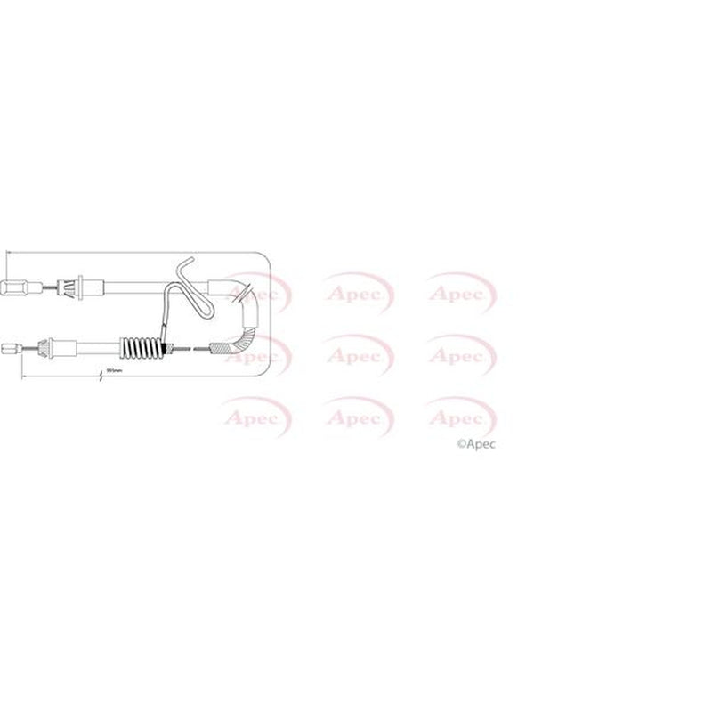 Apec Handbrake Cable Right Rear fits Ford Transit Platform/Chassis 2006-2014 2.3