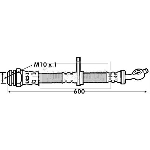 Borg & Beck Brake Hydraulic Hose Line Front Right BBH7245