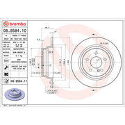Brembo 2 x Solid Rear Brake Discs 08.9584.11-x2