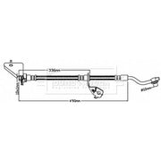 Borg & Beck Brake Hydraulic Hose Line Front Right BBH8623