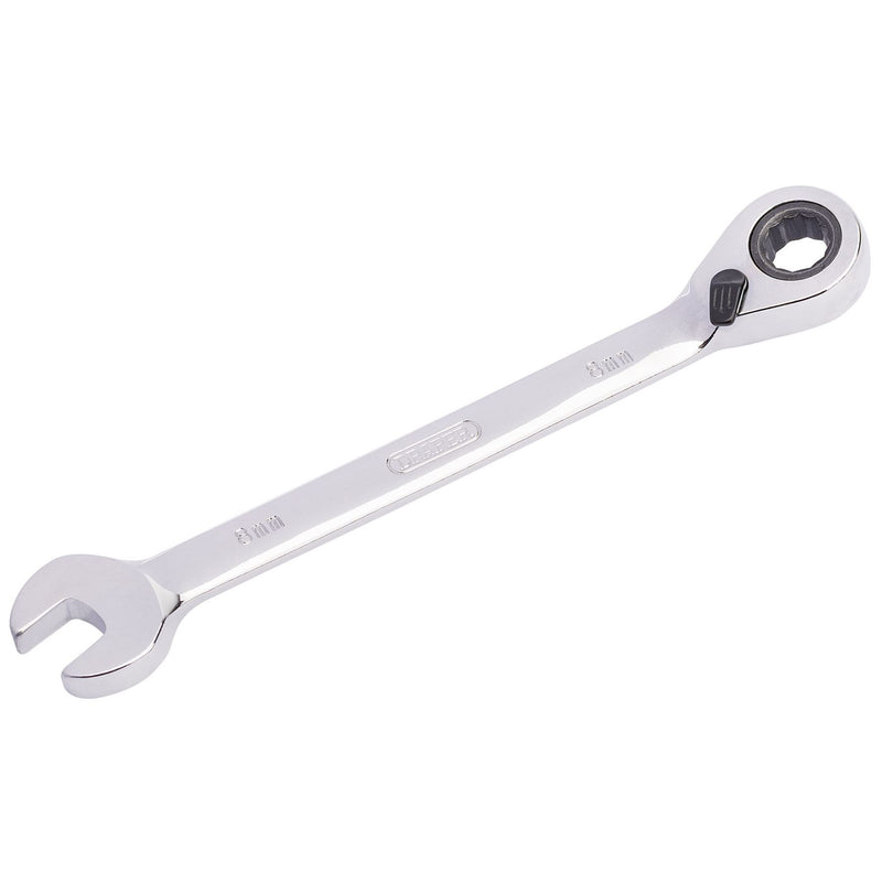Draper HI-TORQ Metric Reversible Ratcheting Combination Spanner, 8mm Draper - Dynamic Drive