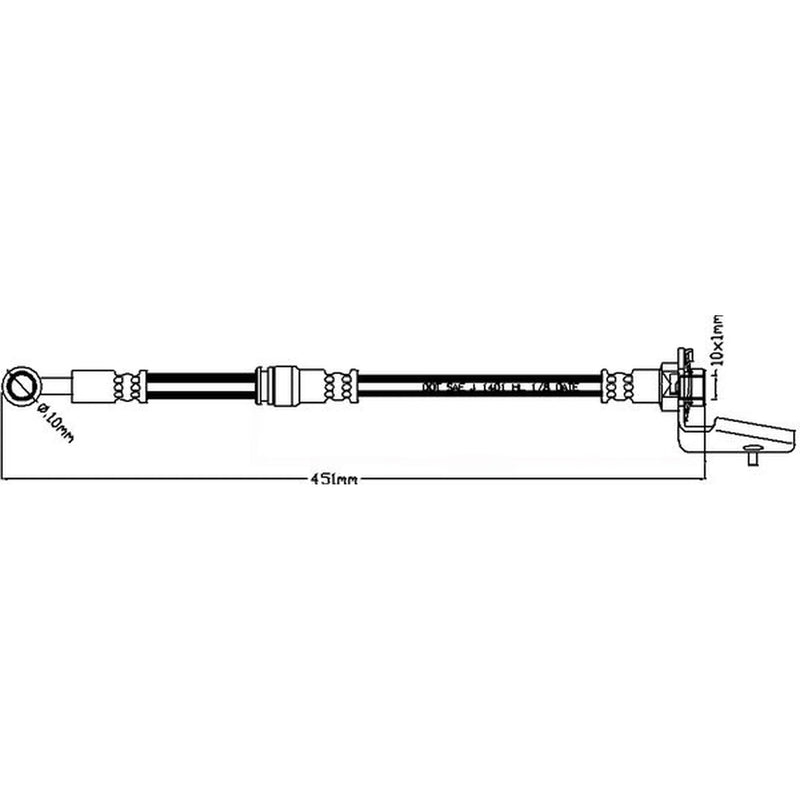 Juratek Brake Hydraulic Hose Line Front Left fits Hyundai Tucson 2004-2012