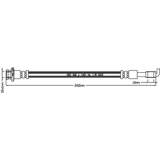 Juratek Brake Hydraulic Hose Line outer JBH1225L