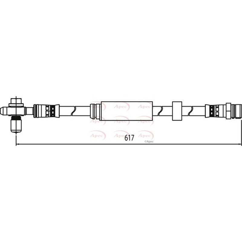 Apec Brake Hydraulic Hose Line Front fits Skoda Superb II 2009-2015 1.6 2.0