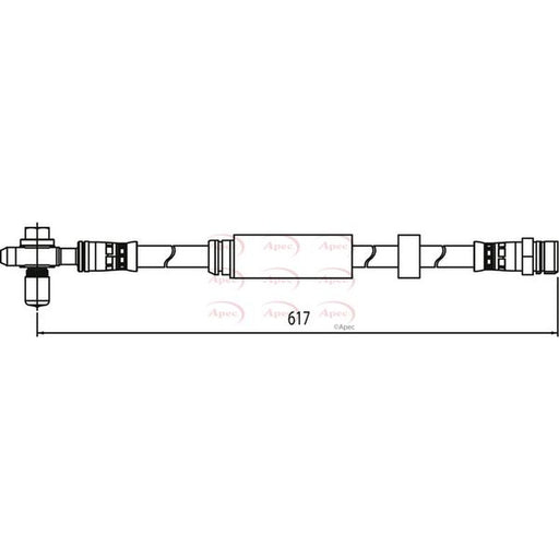 Apec Brake Hydraulic Hose Line Front fits Skoda Superb II 2009-2015 1.6 2.0