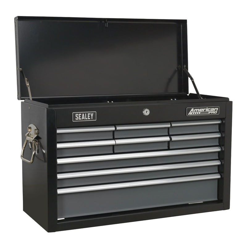 Sealey Topchest 9 Drawer with Ball-Bearing Slides Black/Grey AP2509B Sealey - Dynamic Drive