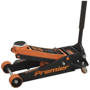 Premier Low Profile Trolley Jack with Rocket Lift 4 Tonne - Orange Sealey Premier - Dynamic Drive