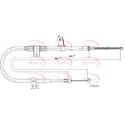 Apec Handbrake Cable Left Rear fits Citroën C-Crosser 2007-2012 2.2 2.4