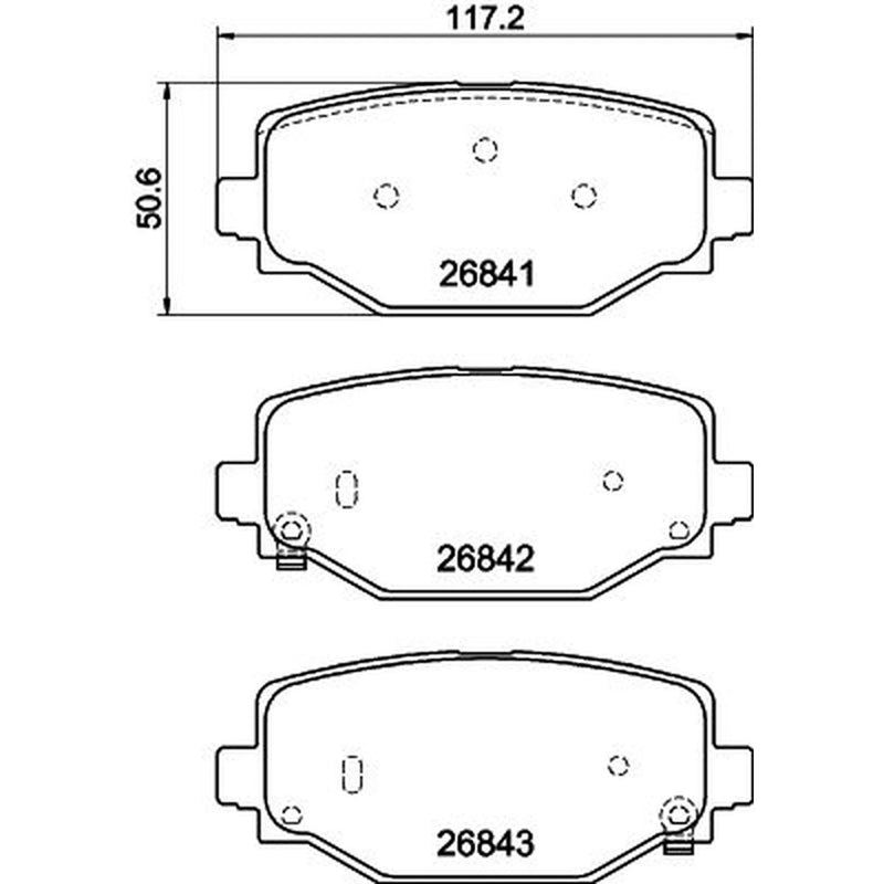 Mintex Rear Brake Pad Set fits Jeep Grand Cherokee L V 2021 on 2.0