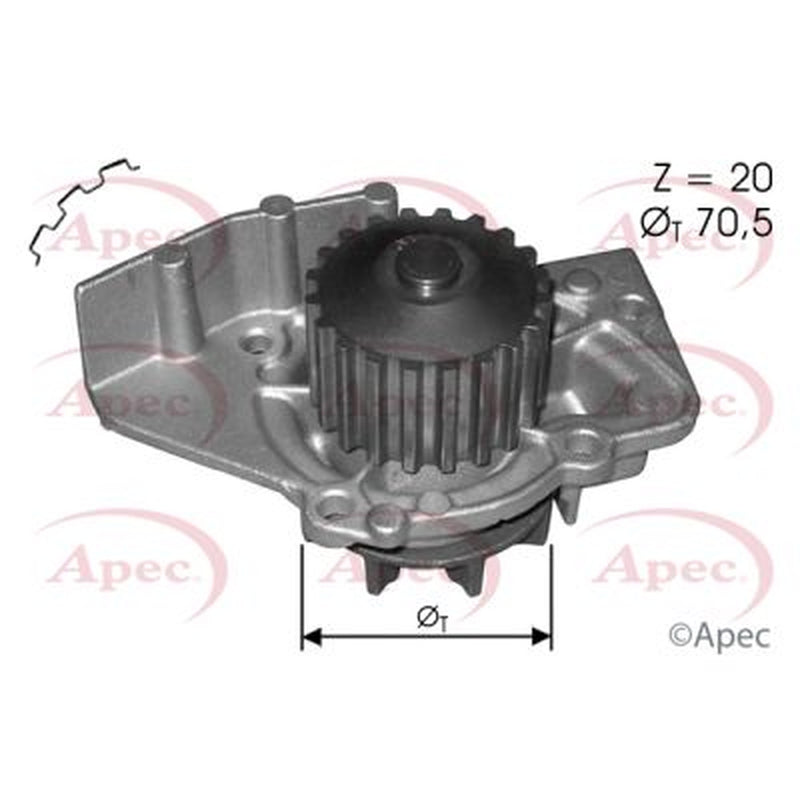 Apec Engine Cooling Water Pump fits Citroën Berlingo First 1998-2005 1.9 2.0