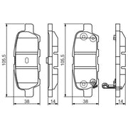 Bosch Front & Rear Pads fits Suzuki Kizashi 2010 on 2.4