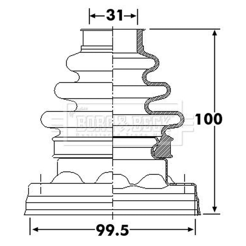 Borg & Beck Drive Shaft Bellow Kit transmission sided BCB6259