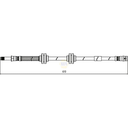 NAPA Brake Hydraulic Hose Line Front fits VW Transporter 2003-2015 1.9 2.0 2.5
