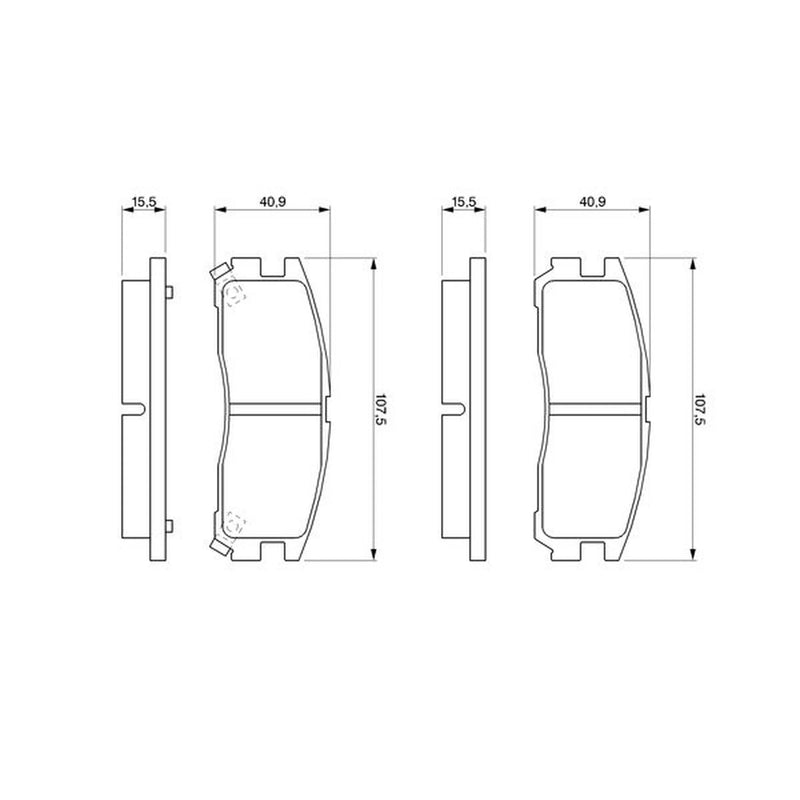 Bosch Front & Rear Pads fits Mitsubishi Shogun Pinin I 1999-2007 1.8 2.0