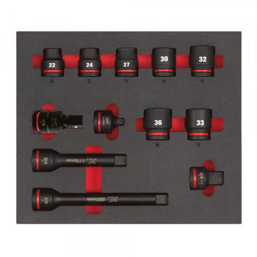 Milwaukee 3/4 Dr Impact Sockets 22-36mm 12Pc 4932493396 Milwaukee - Dynamic Drive