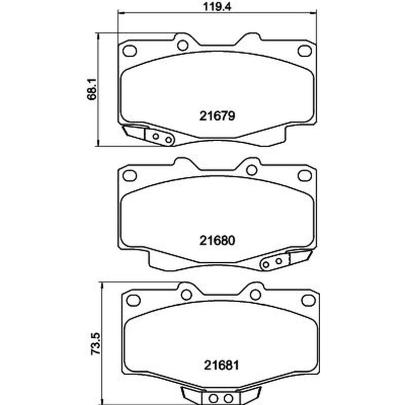 DON Front Brake Pad Set fits Toyota 4 Runner II 1989-1996 2.4 2.8 3.0