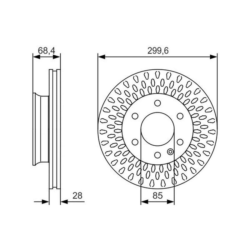 Bosch 2 x Vented Brake Discs