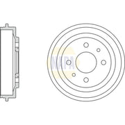NAPA Brake Drum Assembly Rear fits Fiat 500 2007 on 1.2 1.3