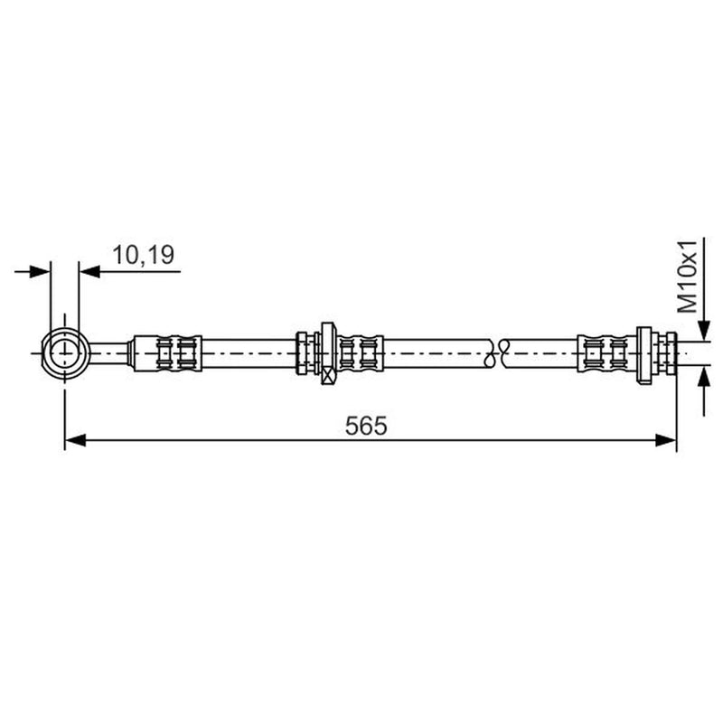 Bosch Brake Hydraulic Hose Line Rear Left fits Nissan Almera 2000-2006