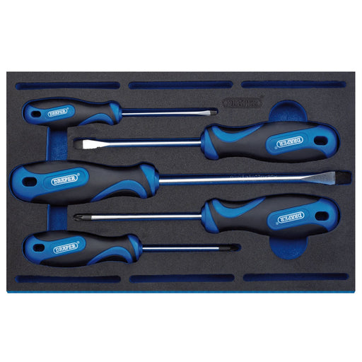 Draper Soft Grip Screwdriver Set in 1/4 Drawer EVA Insert Tray (5 Piece) 63400 Draper - Dynamic Drive