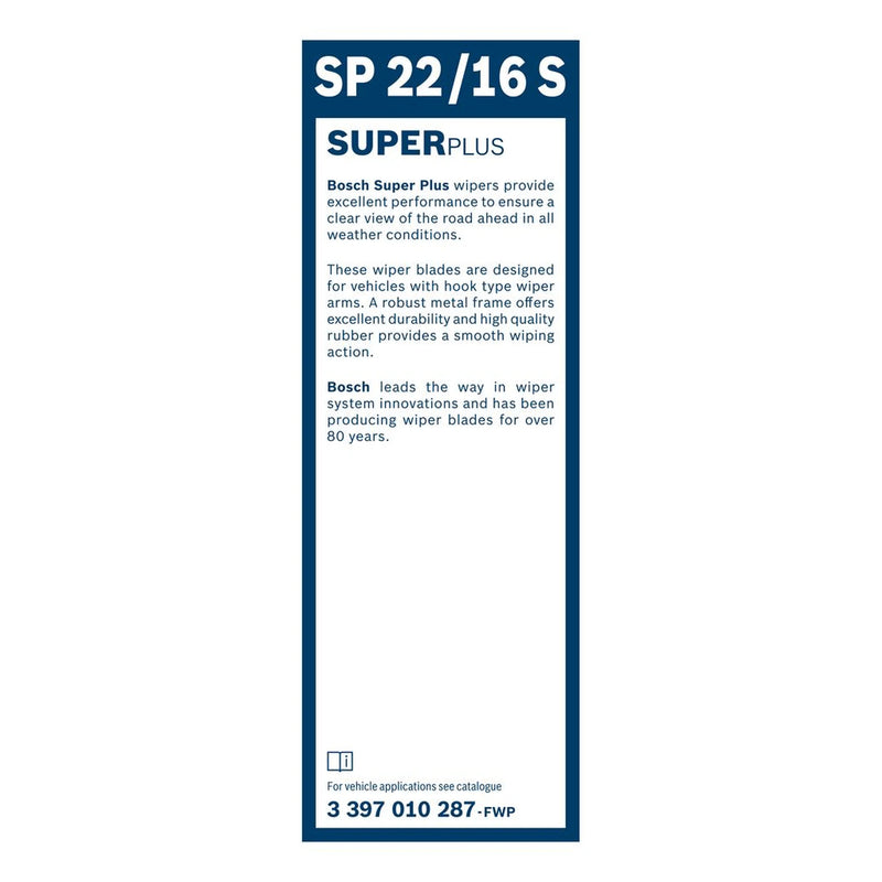 Bosch Conventional Front Wiper Blade Set 550mm + 400mm — SP2 fits Alfa Romeo 147