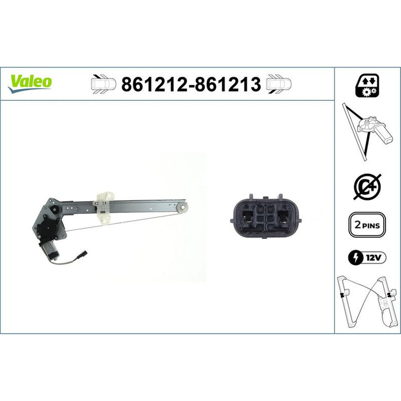 Valeo Electric Window Regulator Lifter Left Rear 861212