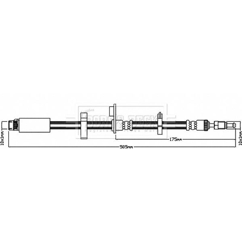 Borg & Beck Brake Hydraulic Hose Line Front Right BBH7984