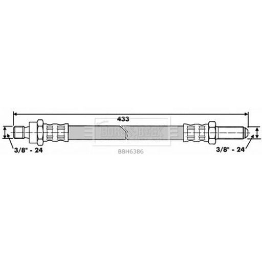 Borg & Beck Brake Hydraulic Hose Line Rear Right BBH6386