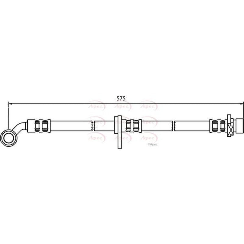 Apec Brake Hydraulic Hose Line Front Left fits Honda Civic VII 2000-2005